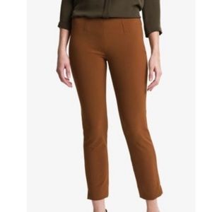 Theory Brown Ankle Cropped Pants Tailored Fit